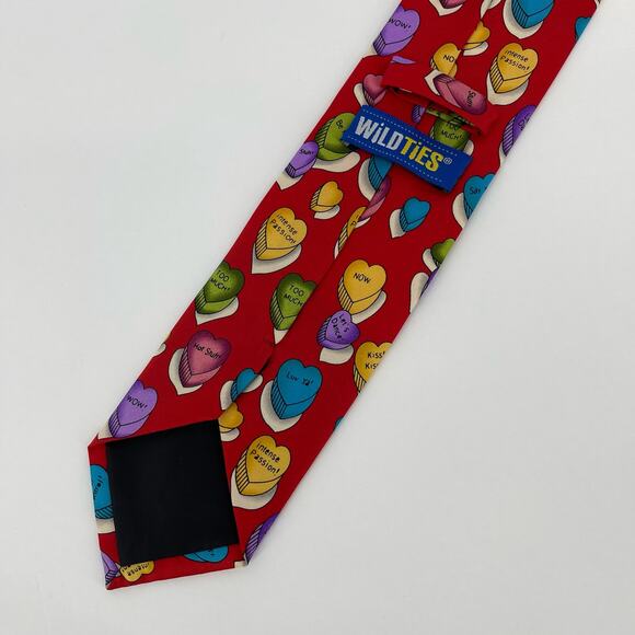 Sweetarts Valentine's Candy Heart Tie Red Blue Purple Love - Picture 6 of 16